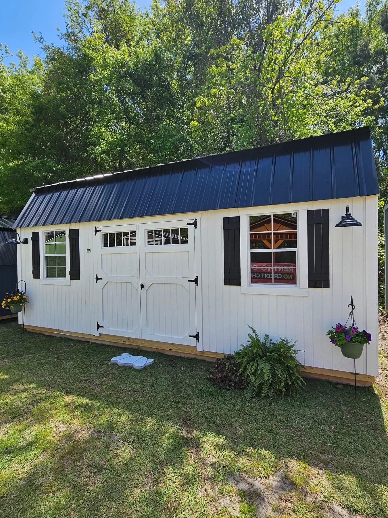 White portable building